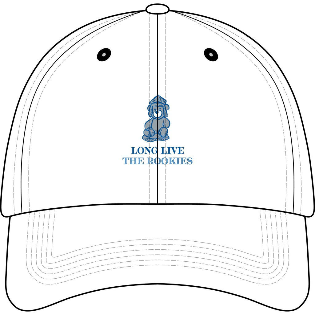 Youth Baseball Cap — Embroidered Teddy Bear Front & “Long Live The Rookies” Back